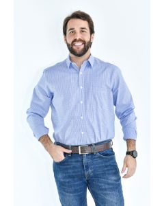 CAMISA CLASSIC - VICHY AZUL ROYAL - M